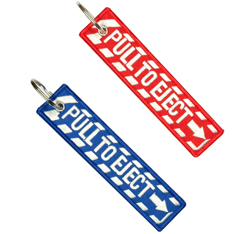 PULL TO EJECT Jet Tag Keychain